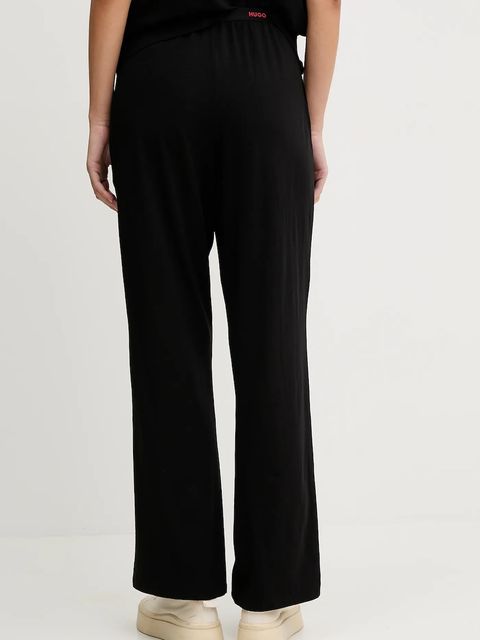 HUGO spodnie lounge damskie kolor czarny gładkie 50555624