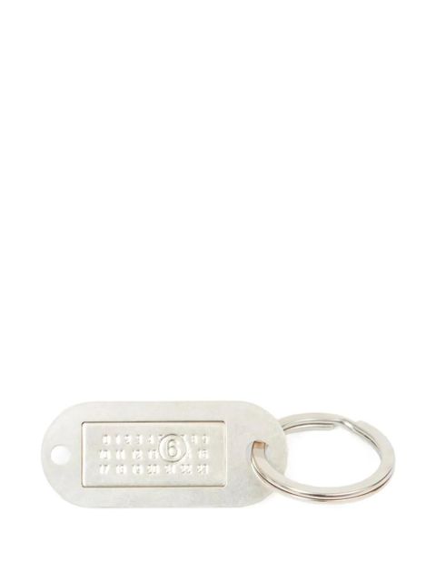 MM6 Maison Margiela numbers-engraved keyring - Silver - zdjęcie produktu nr 1