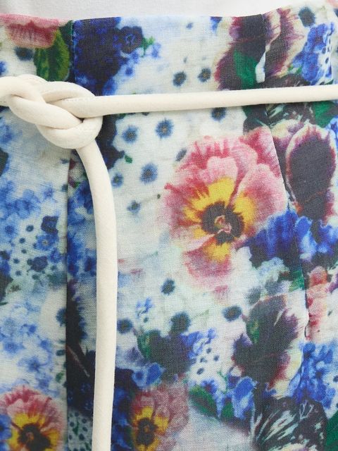 Answear.LAB szorty damskie kolor niebieski wzorzyste high waist