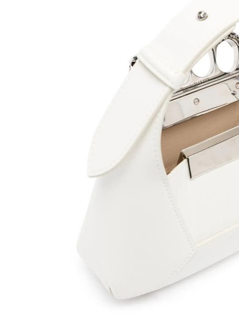 Alexander McQueen The Jewelled Hobo leather mini bag - White