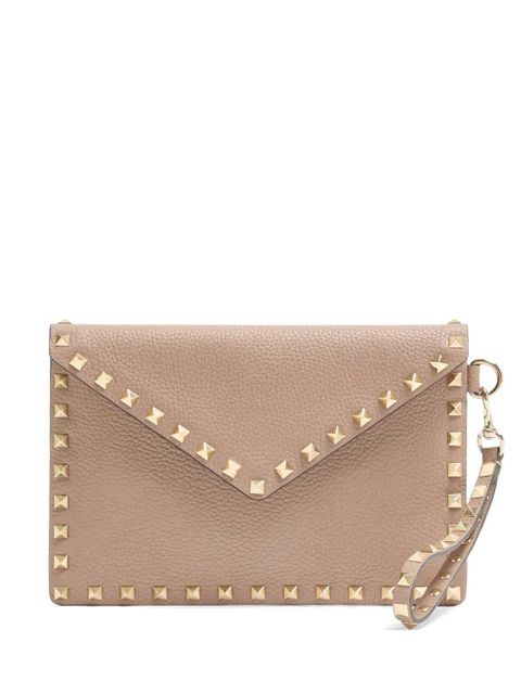 Valentino Garavani Rockstud studded clutch bag - Neutrals - zdjęcie produktu nr 1