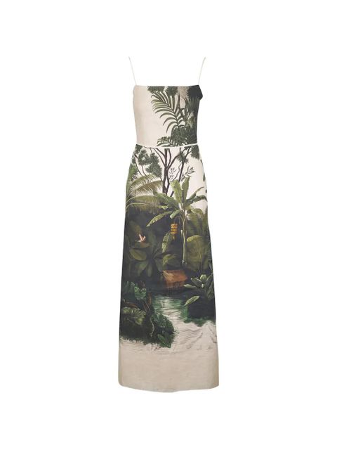 Johanna Ortiz tropical-print tie-back dress - Green - zdjęcie produktu nr 1