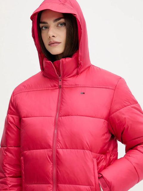 Tommy Jeans kurtka kolor różowy zimowa DW0DW21619