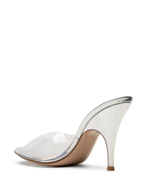 Gianvito Rossi Sofia metallic transparent-strap mules - White