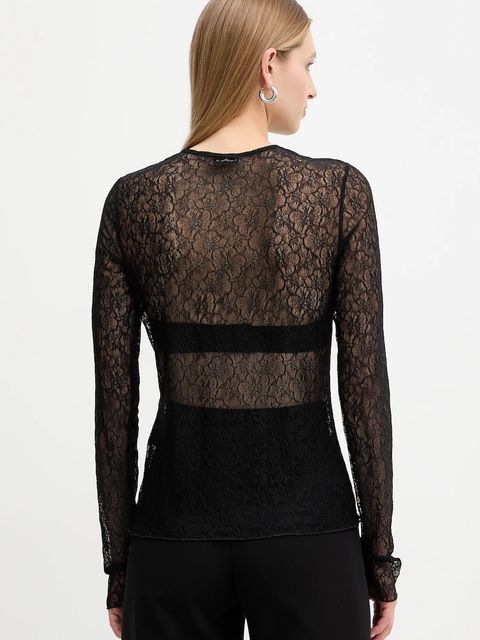 Marella bluzka damska kolor czarny gładka 2523946031200