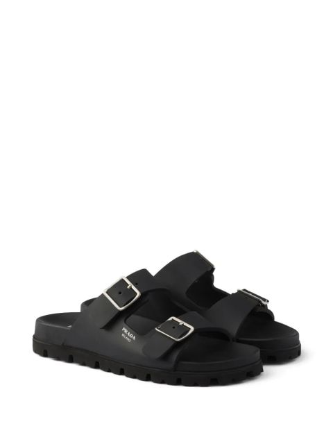 Prada metal buckle strap sandals - Black