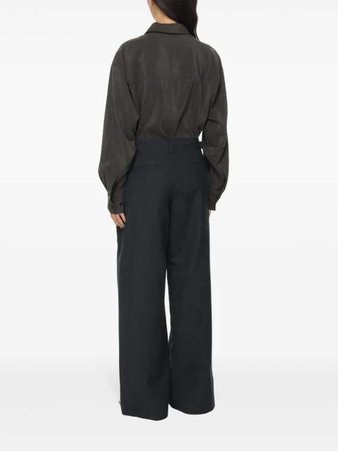 LEMAIRE tie-detail shirt - Brown - zdjęcie produktu nr 2