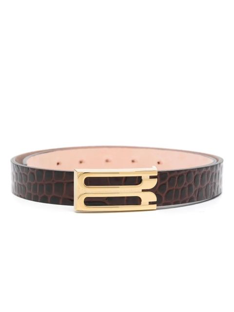 Victoria Beckham croc-embossed belt - Brown - zdjęcie produktu nr 1