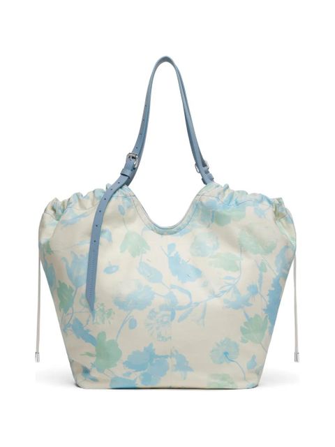 Maison Margiela medium floral-print drawstring-detail cotton tote bag - Blue - zdjęcie produktu nr 1