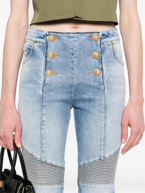 Balmain panelled jeans - Blue