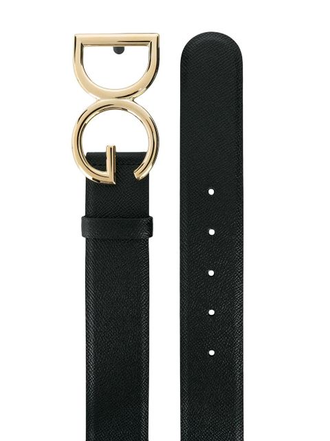 Dolce & Gabbana DG logo pebbled leather belt - Black - zdjęcie produktu nr 2