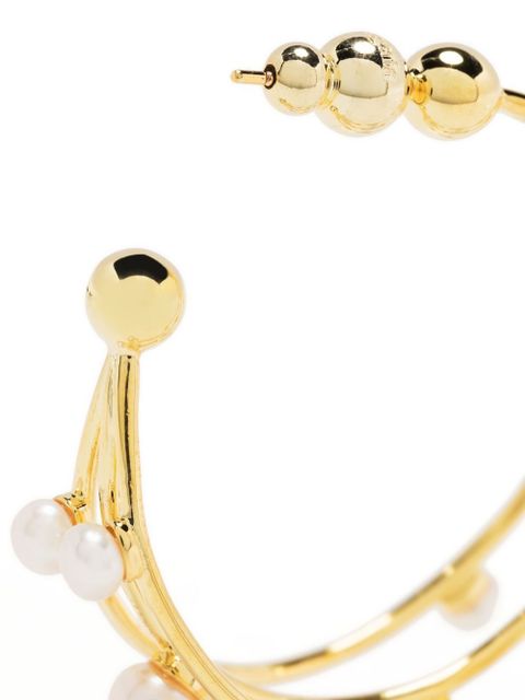 Cult Gaia pearl-embellished hoop earrings - Gold