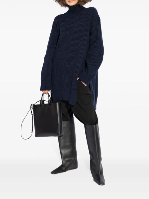 Jil Sander chunky-ribbed wool jumper - Blue - zdjęcie produktu nr 2