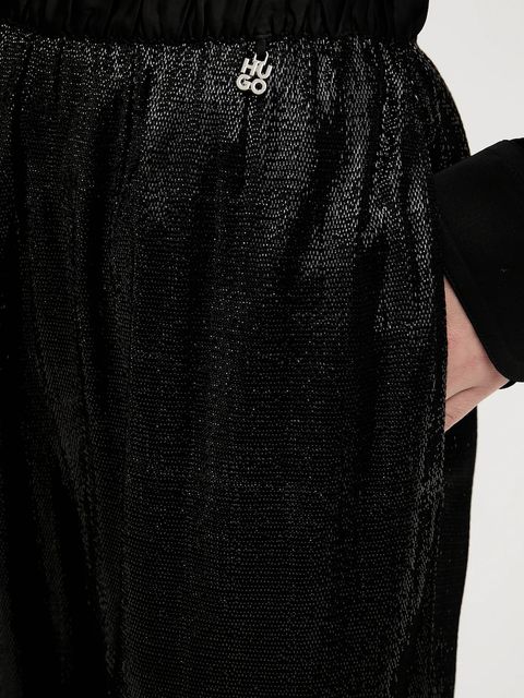 HUGO spodnie damskie kolor czarny proste high waist 50548404