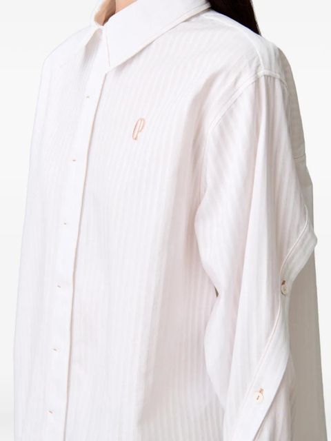 Claudie Pierlot embroidered-logo striped shirt - White
