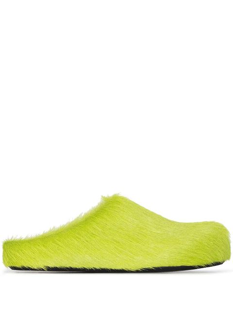 Marni round-toe calf-hair mules - Green - zdjęcie produktu nr 1