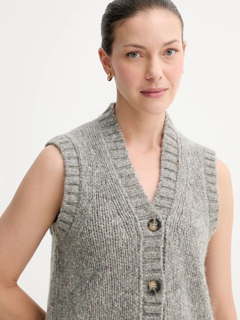 Marc O'Polo kamizelka z wełną damski kolor szary ciepły 5000007307