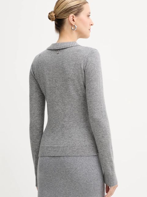 Fracomina sweter wełniany damski kolor szary lekki FR25WT7005K53201