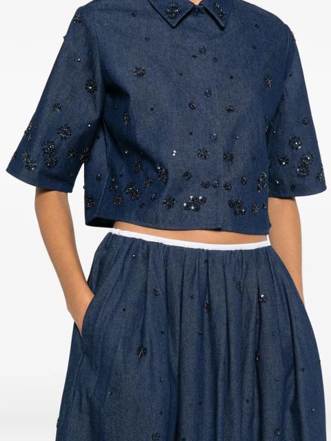 Maje sequin embellished A-line skirt - Blue