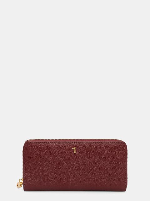 Trussardi portfel skórzany damski kolor bordowy I042E000073N - zdjęcie produktu nr 1