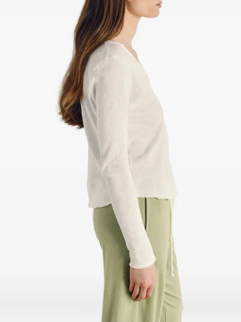 American Vintage Sonoma long-sleeve V-neck T-shirt - White - zdjęcie produktu nr 2