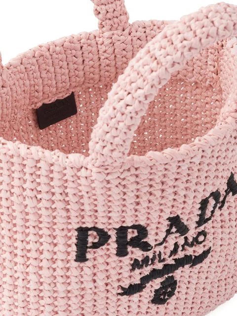 Prada small raffia tote bag - Pink