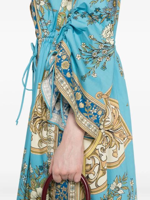 ALEMAIS Cassie Pool floral-print drawstring midi dress - Blue - zdjęcie produktu nr 2