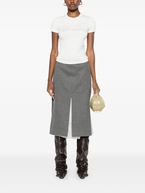 Blumarine rhinestone-logo T-shirt - White - zdjęcie produktu nr 2