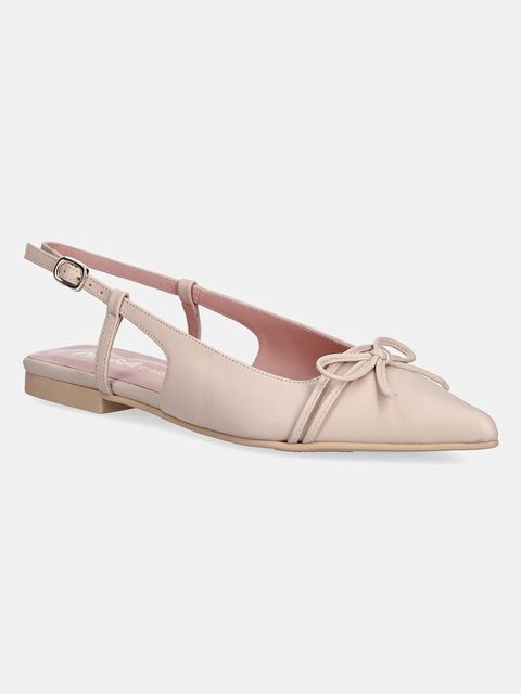 Pretty Ballerinas baleriny skórzane Yvette kolor beżowy z odkrytą piętą 52144_B - zdjęcie produktu nr 1