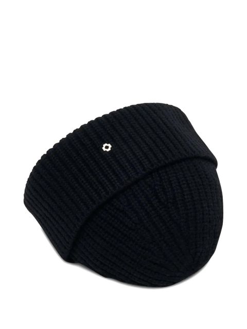 Maje ribbed flower beanie - Blue