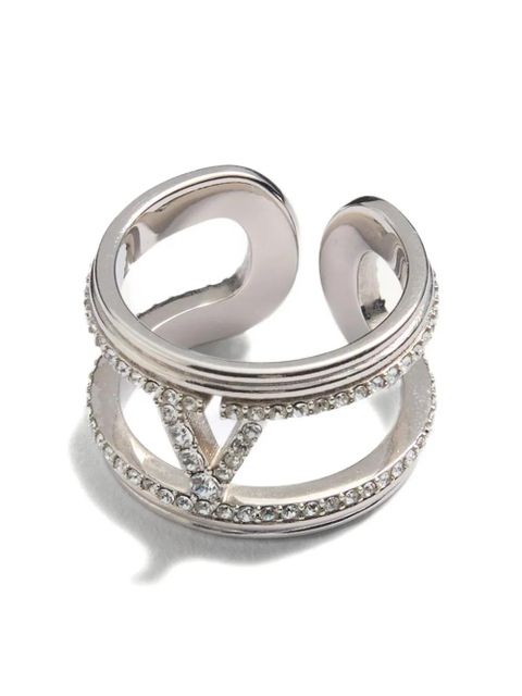 Valentino Garavani heart-embroidered denim jeans - Silver