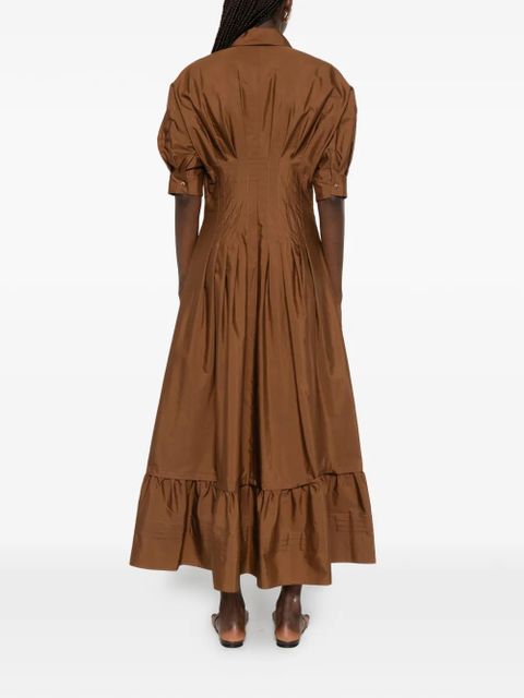 Max Mara ruffled-hem maxi dress - Brown