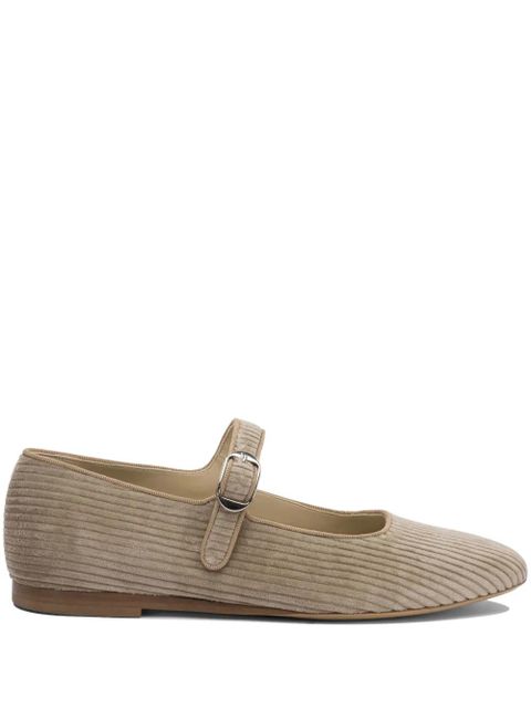 Le Monde Beryl corduroy buckle ballet flats - Brown - zdjęcie produktu nr 1