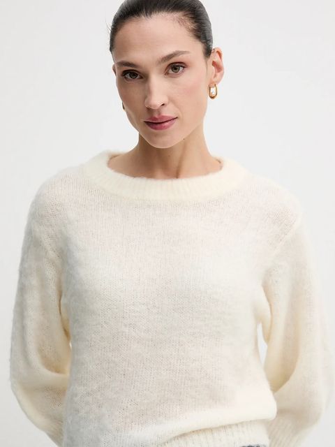 United Colors of Benetton sweter z dodatkiem moheru damski kolor beżowy 1VAAD10F4