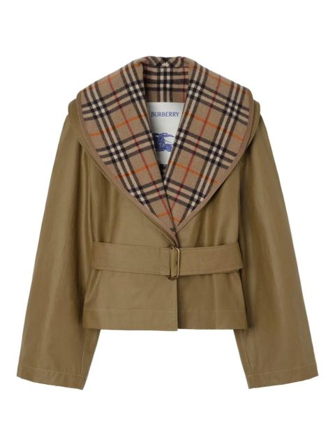 Burberry check-warmer jacket - Neutrals - zdjęcie produktu nr 1