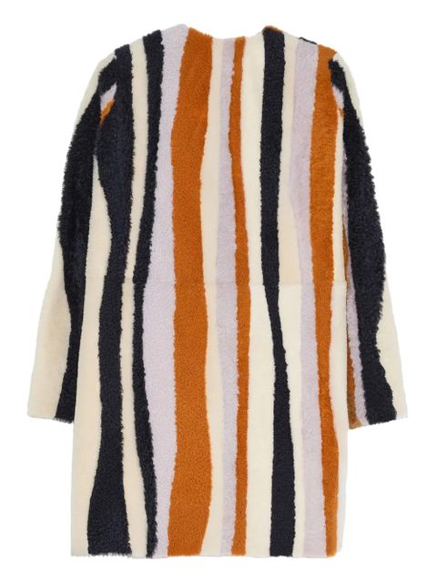 Yves Salomon wavy-intarsia lacon coat - Orange - zdjęcie produktu nr 2