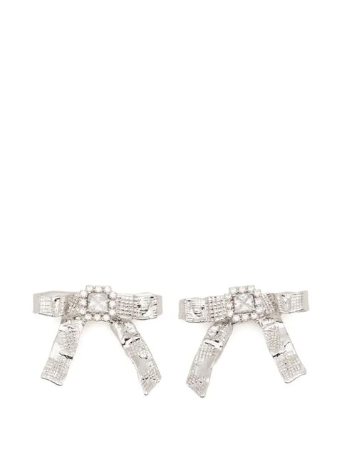 SHUSHU/TONG x YVMIN Foil Ribbon embellished earrings - Silver - zdjęcie produktu nr 1