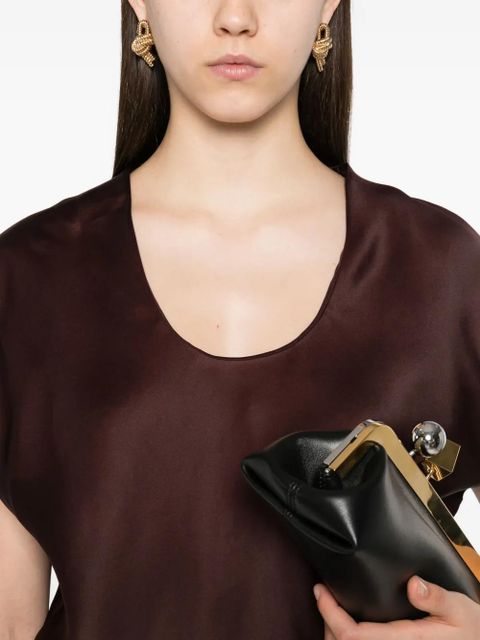 KHAITE Barbo scoop-neck silk top - Purple