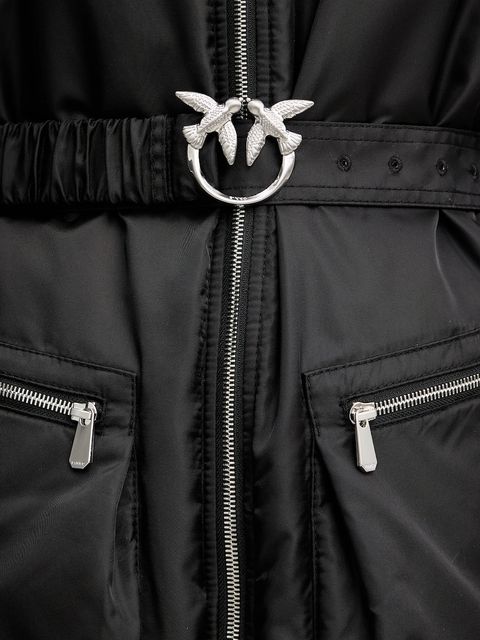 Pinko kurtka kolor czarny przejściowa oversize 105340 A2OL