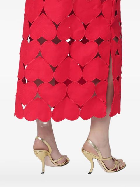 FARM Rio hearts midi skirt - Red