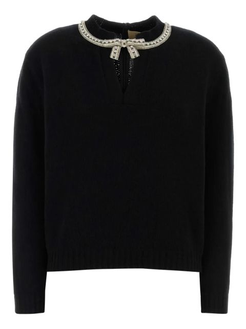 Valentino Garavani V-neck embellished sweater - Black - zdjęcie produktu nr 1