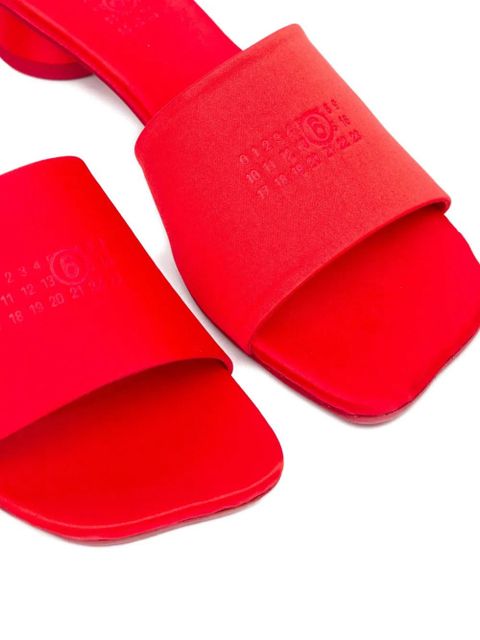 MM6 Maison Margiela embossed block-heel sandals - Red
