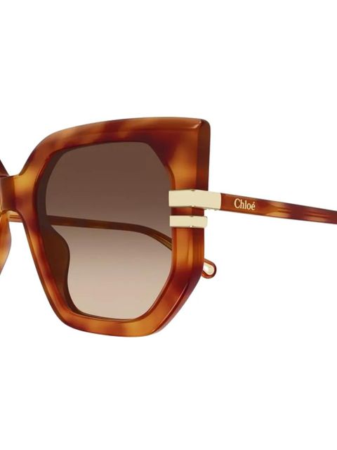 Chloé geometric-frame sunglasses - Brown
