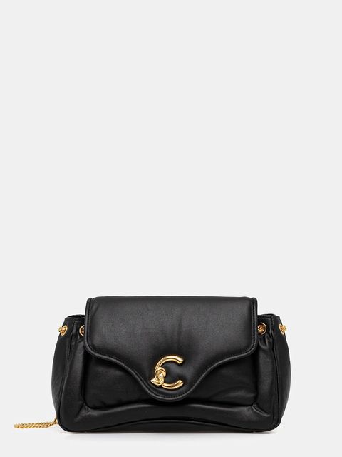 Coccinelle torebka skórzana COCCINELLE C-ME FLUFFY kolor czarny E1.SUE.12.01.01 - zdjęcie produktu nr 1