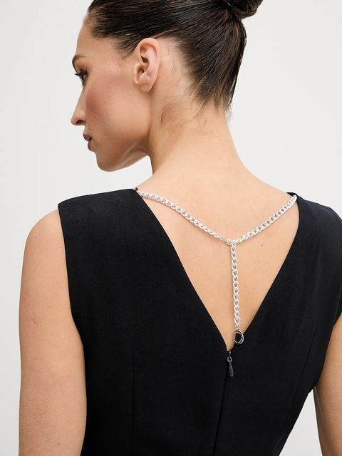 Morgan kombinezon kolor granatowy z dekoltem w szpic POEMA