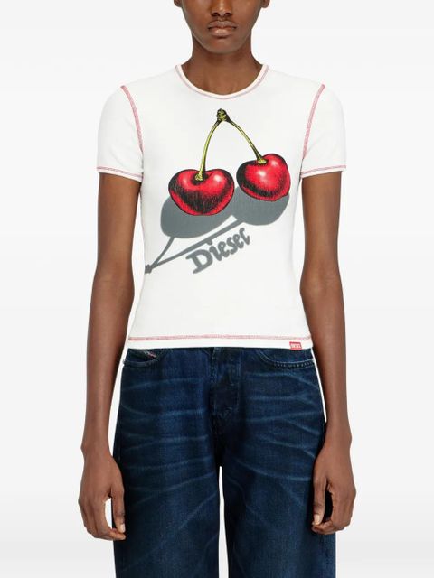 Diesel cherry-print T-shirt - White