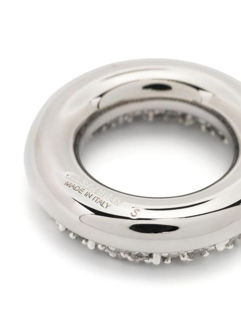 Jil Sander crystal-embellished ring - Grey