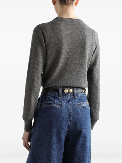 Dolce & Gabbana round-neck cropped sweater - Grey