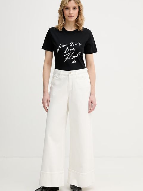 Karl Lagerfeld t-shirt damski bawełniany - zdjęcie produktu nr 1