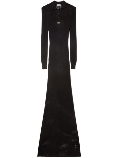 Off-White Netted maxi polo dress - Black - zdjęcie produktu nr 1